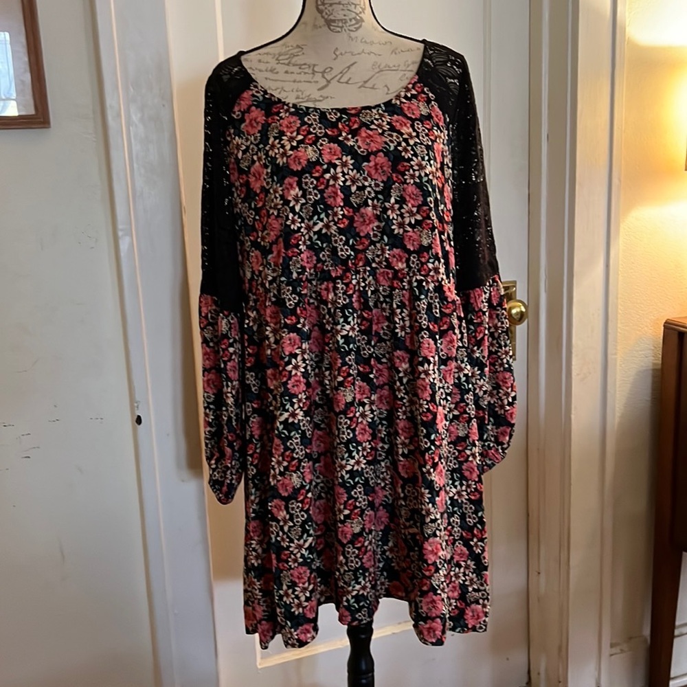 Torrid Mini Challis Floral Tiered Dress